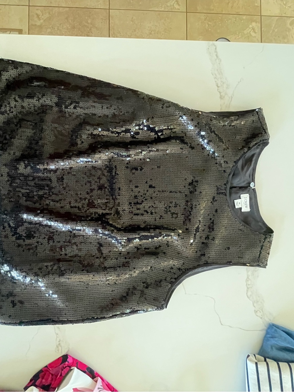 J. Crew Black Sequin Tank